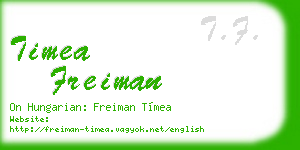 timea freiman business card